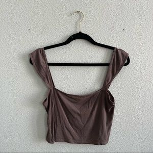 Ribbed square neck tank top